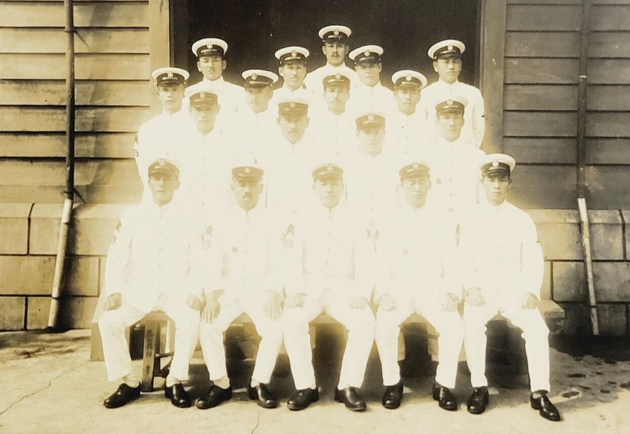c1935 Original Japanese Navy Military Photo Petty Officers Submarine Badges