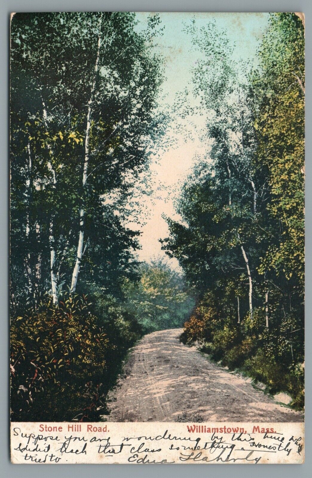Stone Hill Road Williamstown Mass Undivided Back Vintage Postcard c1907