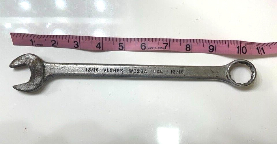 Rare VLCHEK wrench vintage WC26A 13/16 open and closed 12 point made in USA