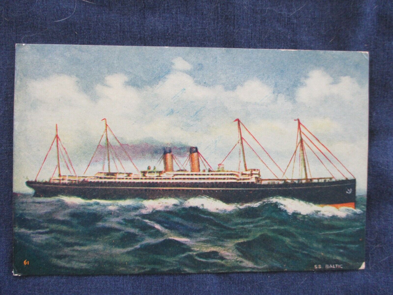 ca1910 White Star Line Steamer Baltic Postcard