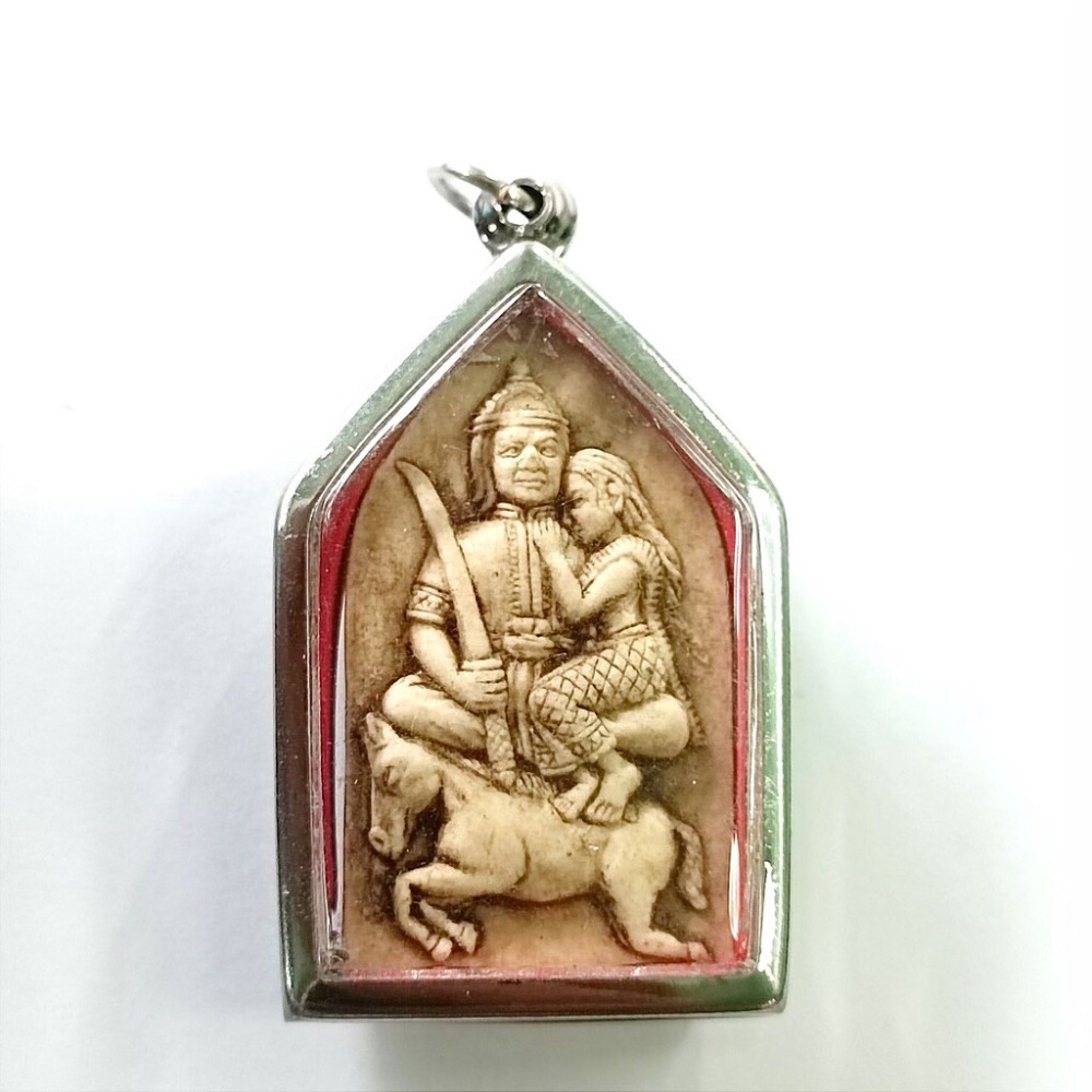 Phra Khun Paen Thai Buddha  Amulet Pendant Magic Charm Power Love Wealth (K534)