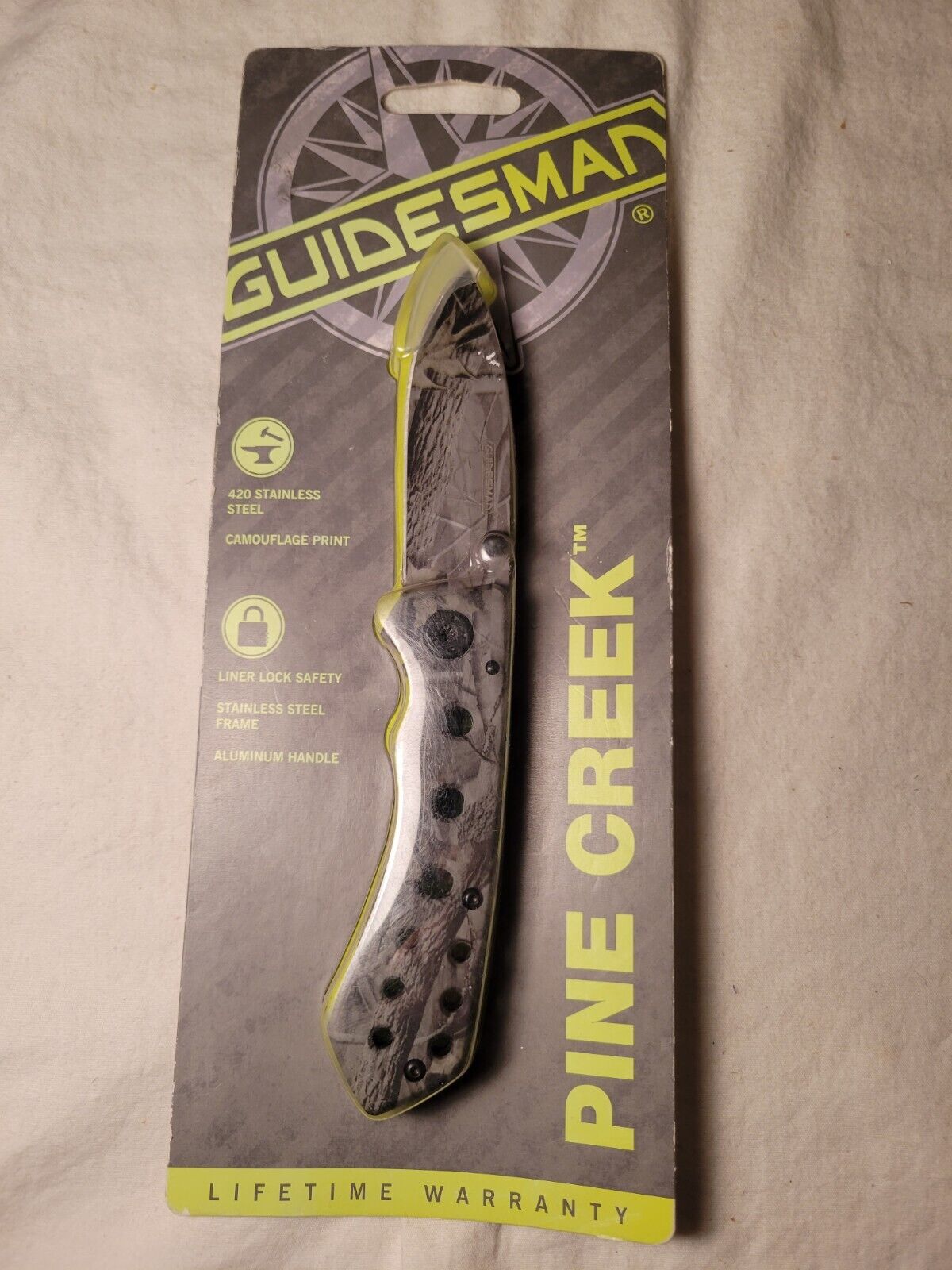 NEW Guidesman Pine Creek 6-7/8in. folding knife camo handle and blade 