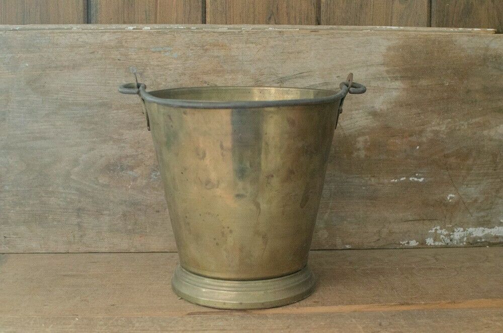 antique brass? bucket pail pot cauldron antique copper/brass bucket decor