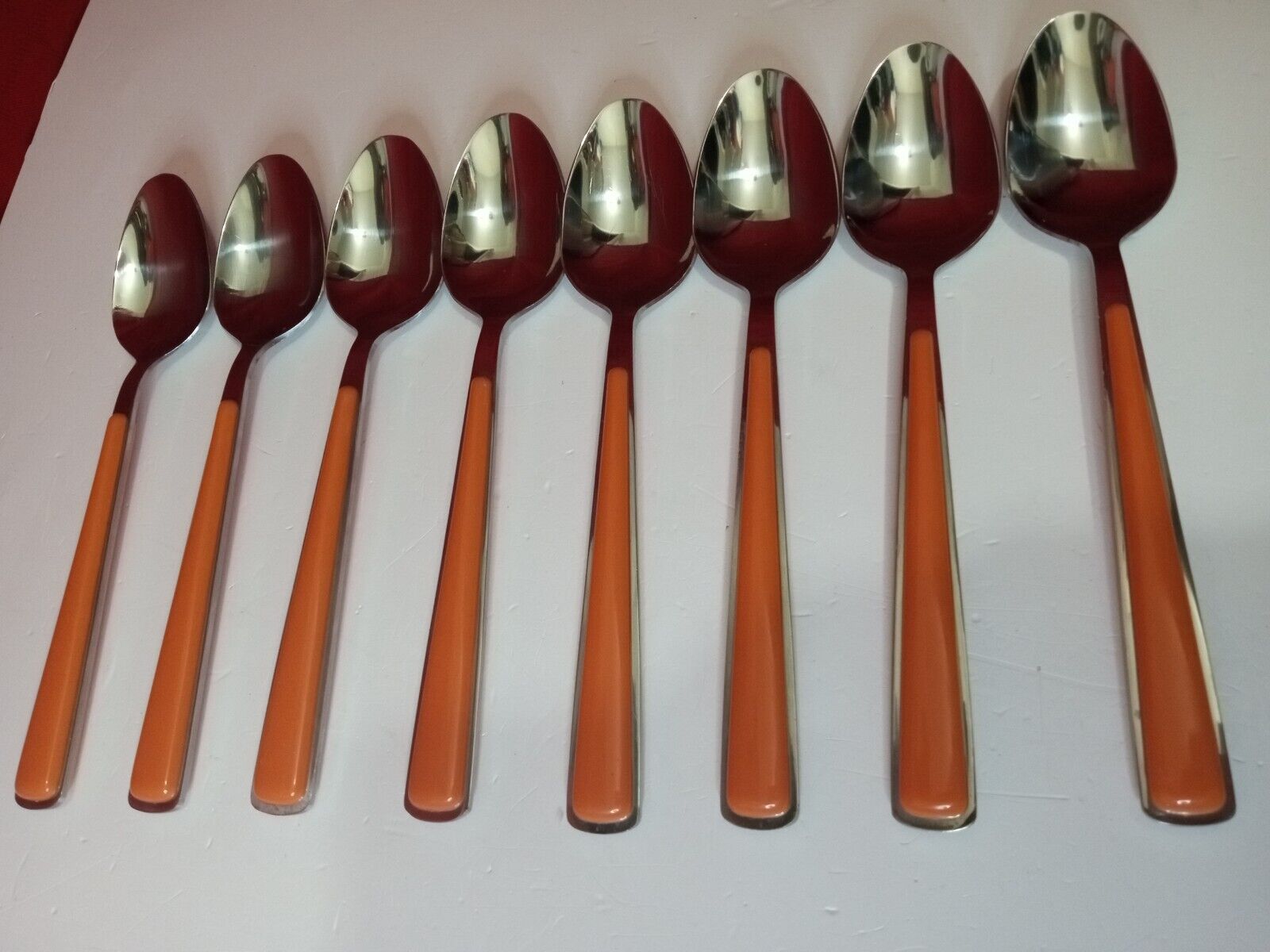 Vintage Fiestaware Merengue Tablespoon Set Stainless Steel Flatware Orange