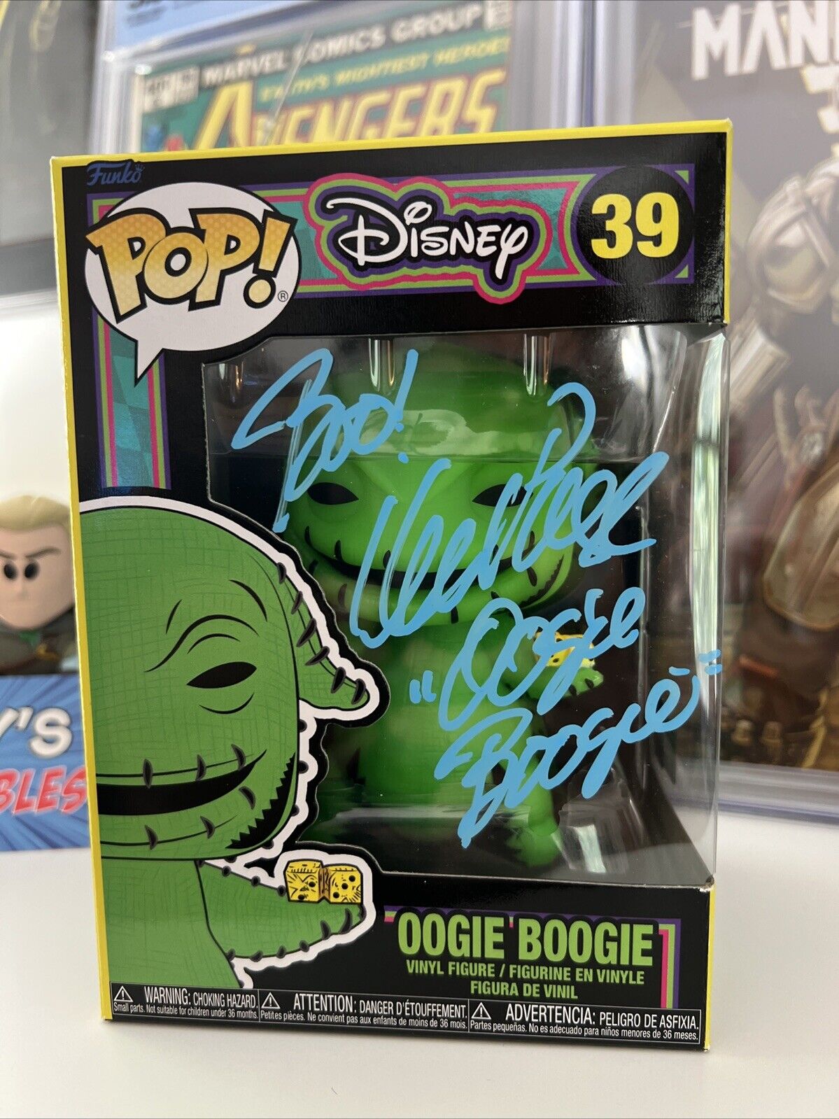 Ken Page signed Oogie Boogie Black Light #39 OC Authentic Auto & Quote