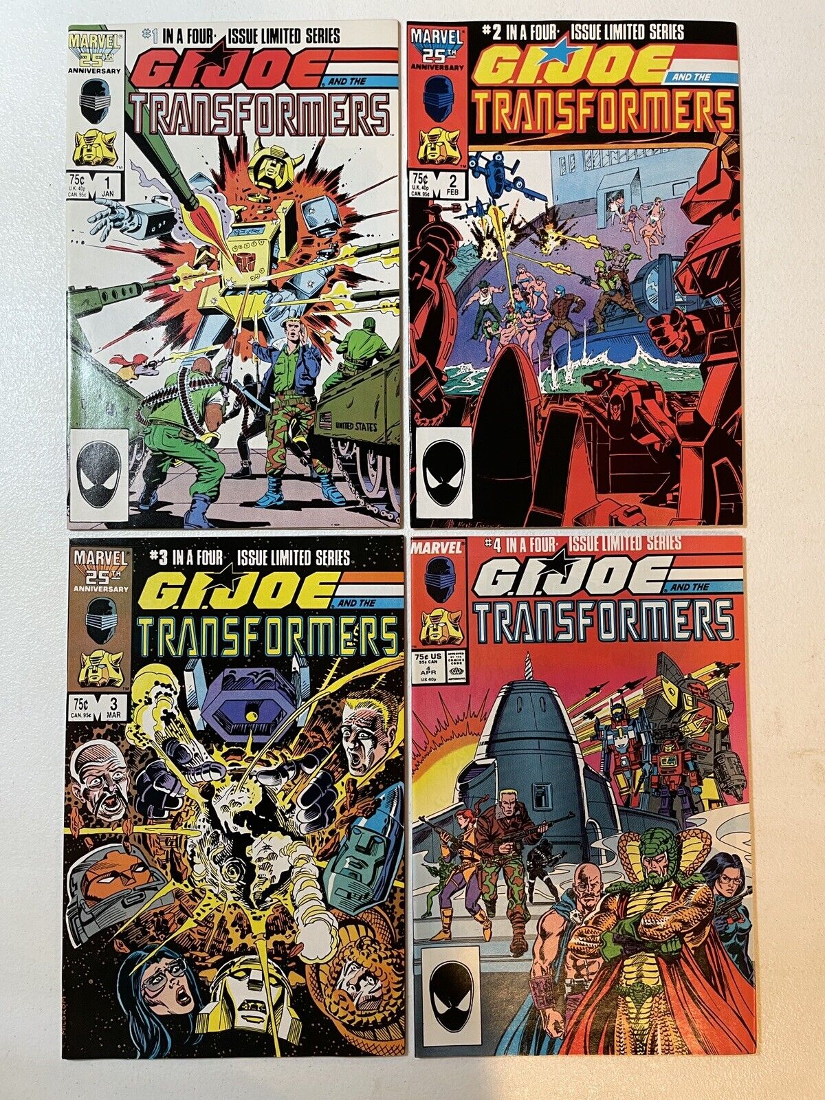 GI Joe and the Transformers #1 2 3 4 (1987) High Grade Complete Set NM (9.4+)
