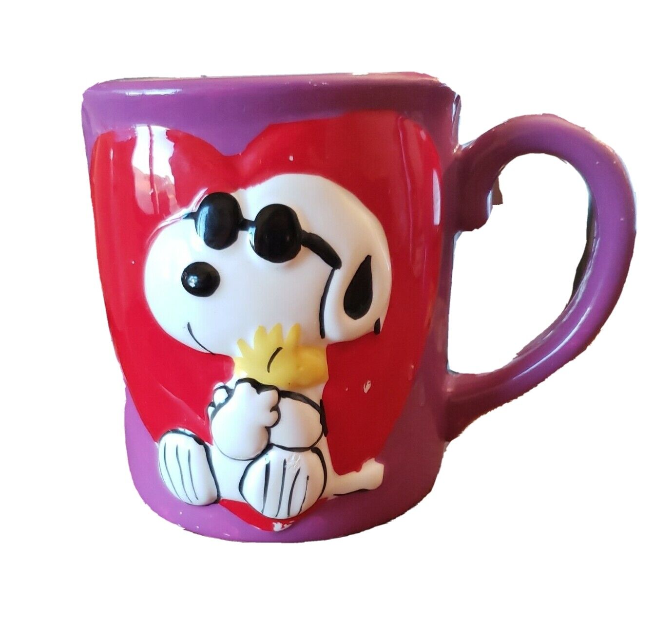 SNOOPY Huge XL Coffee Mug JOE COOL Heart Love Peanuts Gang