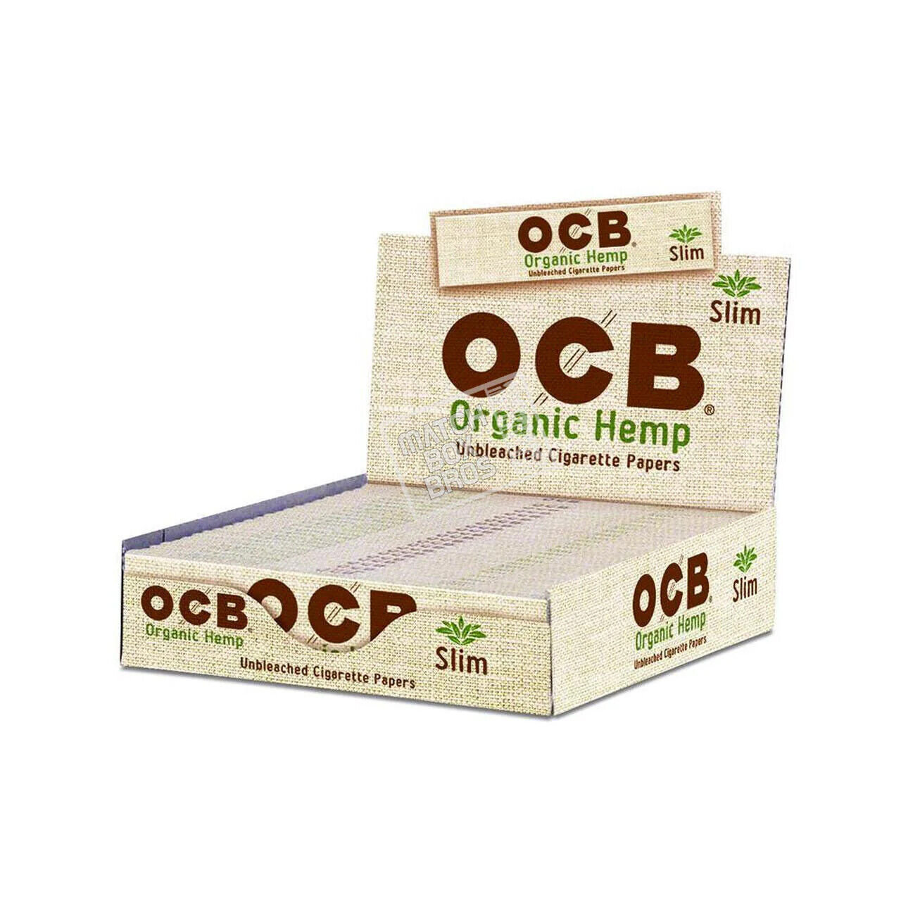 OCB Organic Hemp Rolling Papers Slim Unbleached (Full Box of 24 Booklets)
