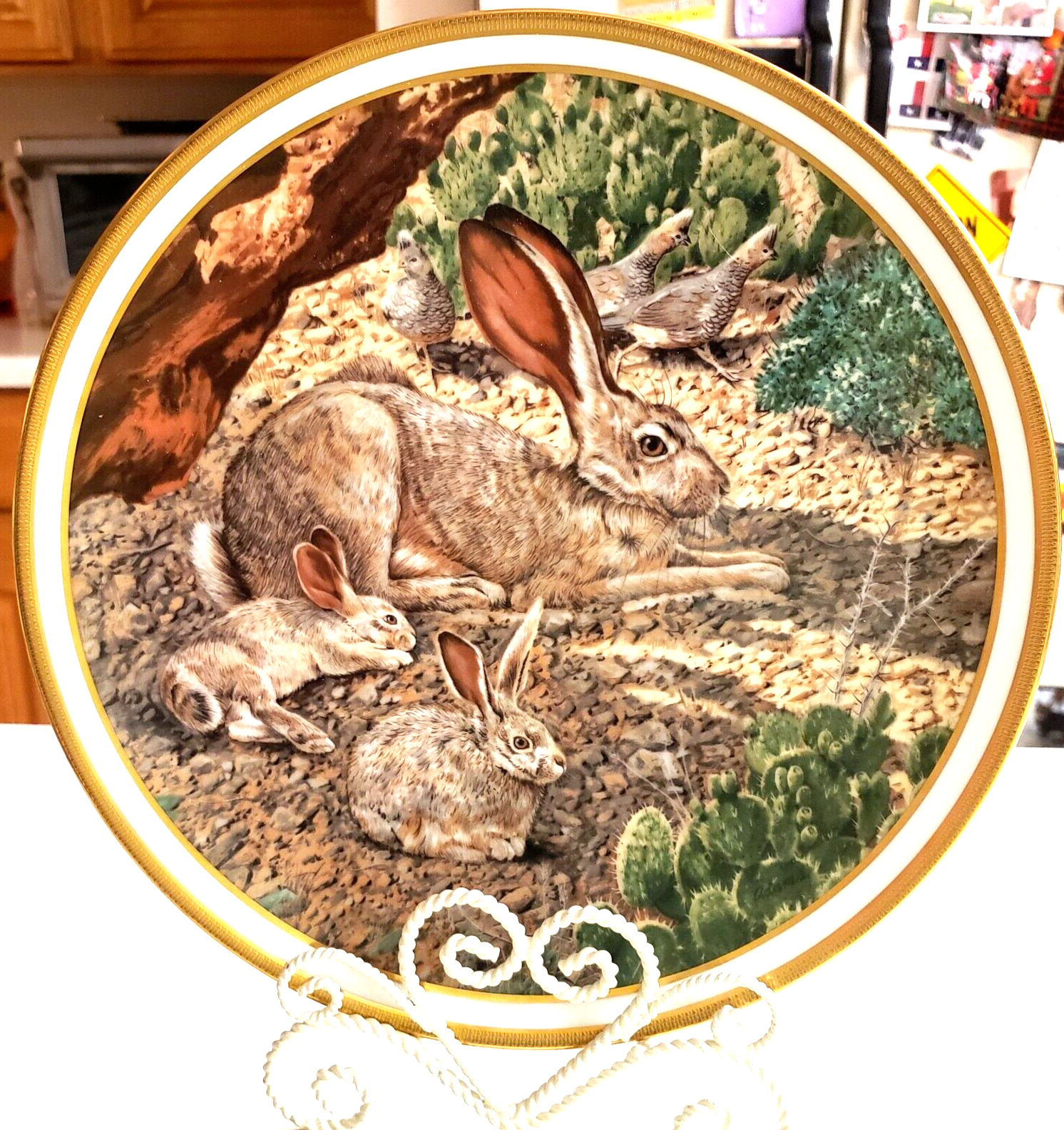 Lenox Collector Plate American Wildlife Jack Rabbits Artist Norman Adams 1982