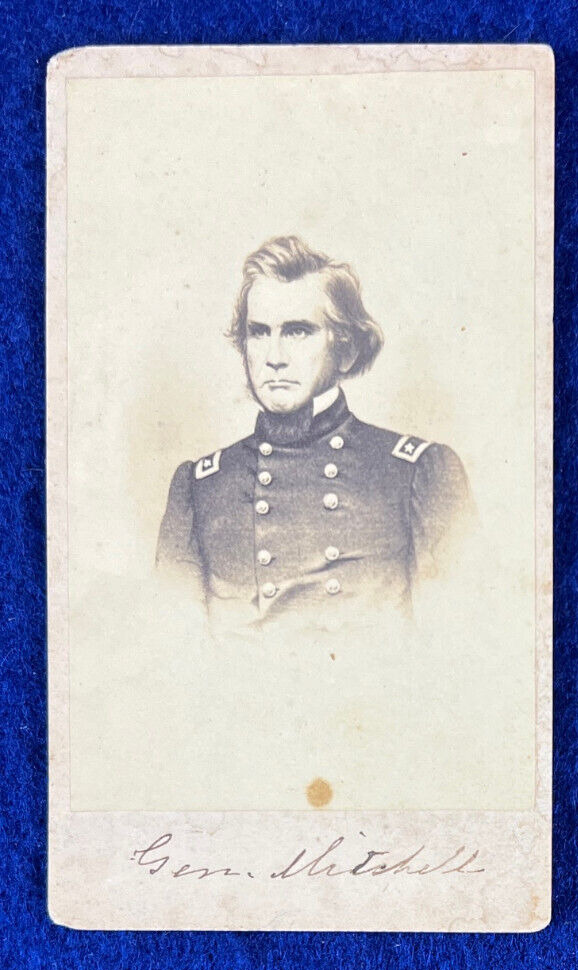 Signed 1862 CDV Civil War Major General Ormsby Mitchell Astronomer Photo