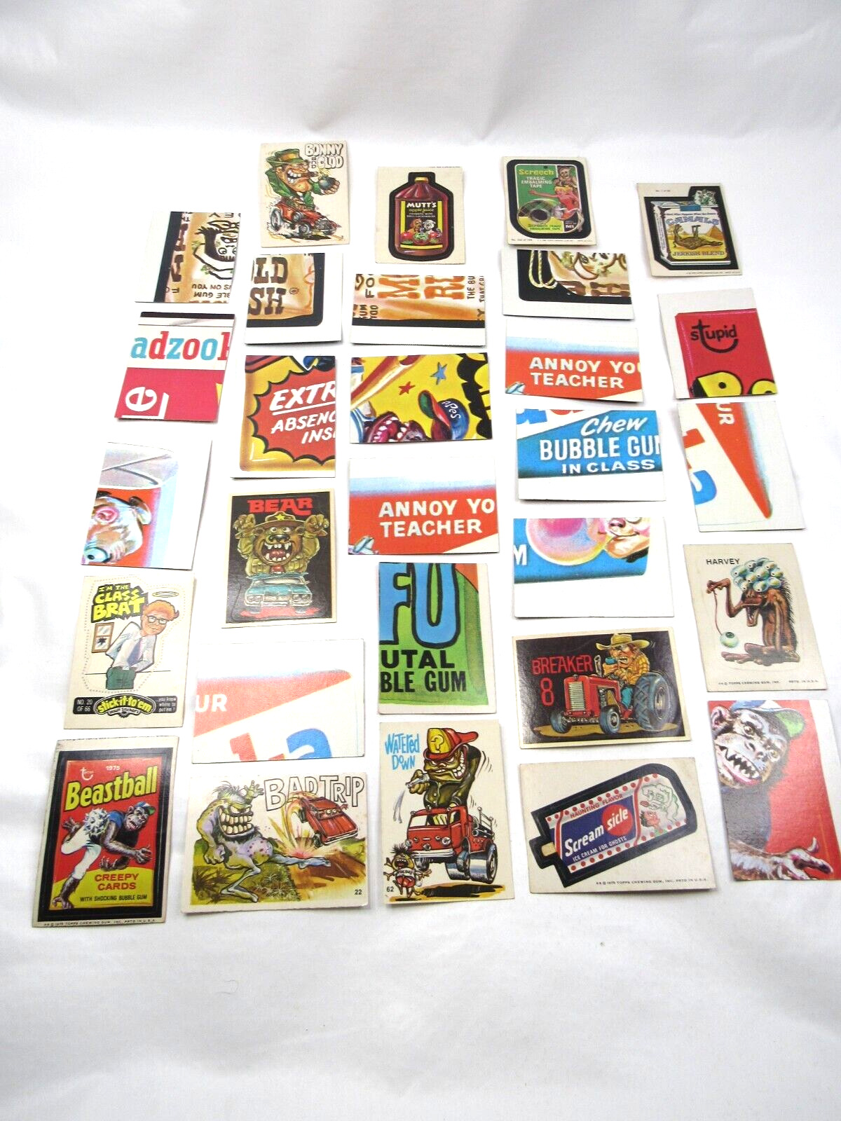 Large Lot of Vintage Wacky Packages Trading Cards - Stickers - Donruss - 1960\'s