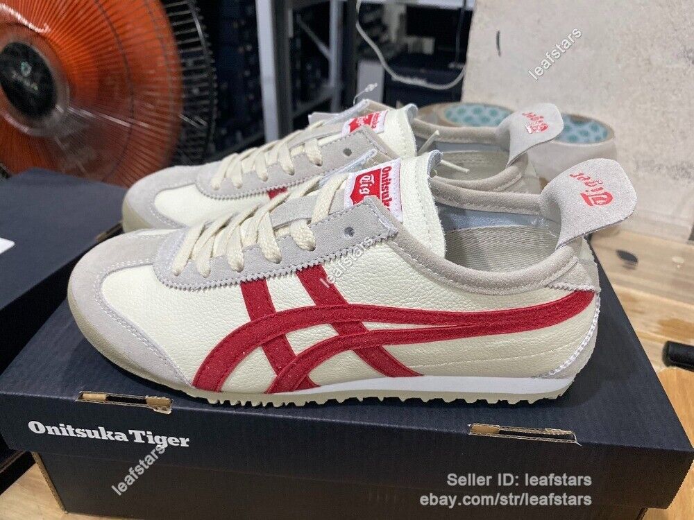 Classic Unisex Onitsuka Tiger Mexico 66 Sneakers Cream/Fiery Red (1183B391-101) 