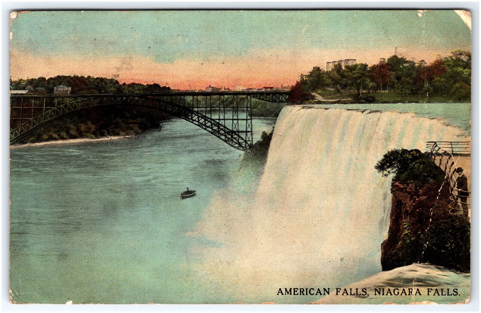 AMERICAN FALLS NIAGARA FALLS NEW YORK NY POSTED 1912 DB POSTCARD