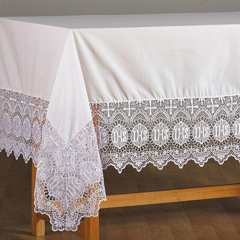 IHS LACE ALTAR FRONTAL + ALTAR CLOTH