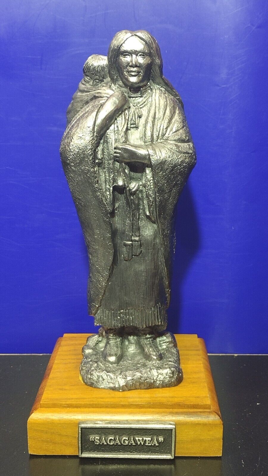 Michael Ricker Pewter Sacagawea W/ Papoose Sculpture Signed & Numbered 88/800