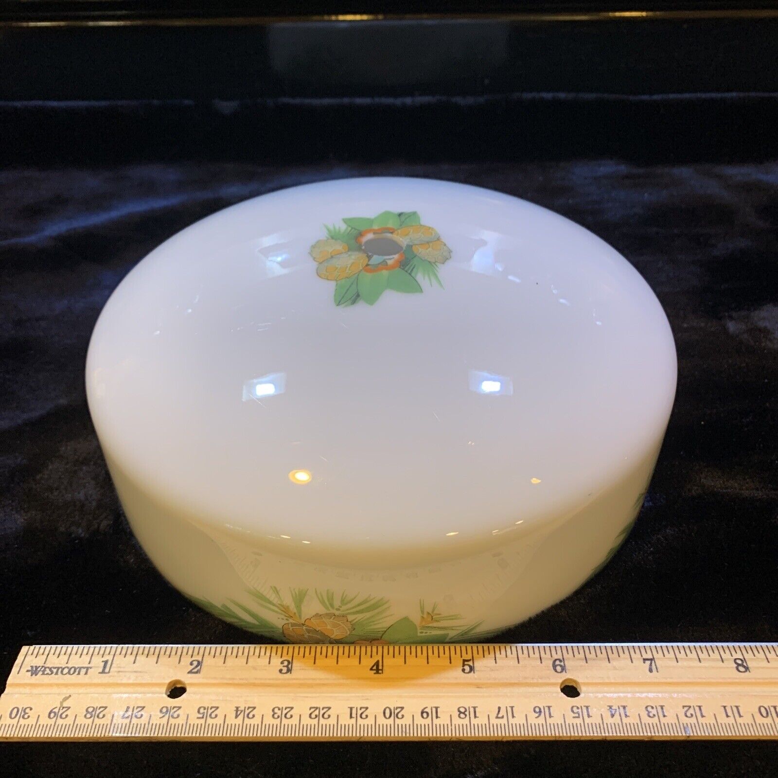 A Nice 3 1/2” Tall & 8” Wide Milk Glass Antique Vintage Lamp Shade.