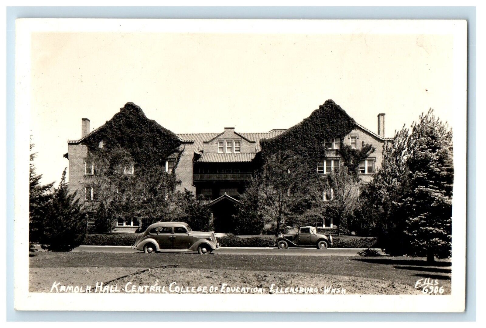 c1940's Kamola Hall Central College Education Ellensburg WA RPPC Photo Postcard