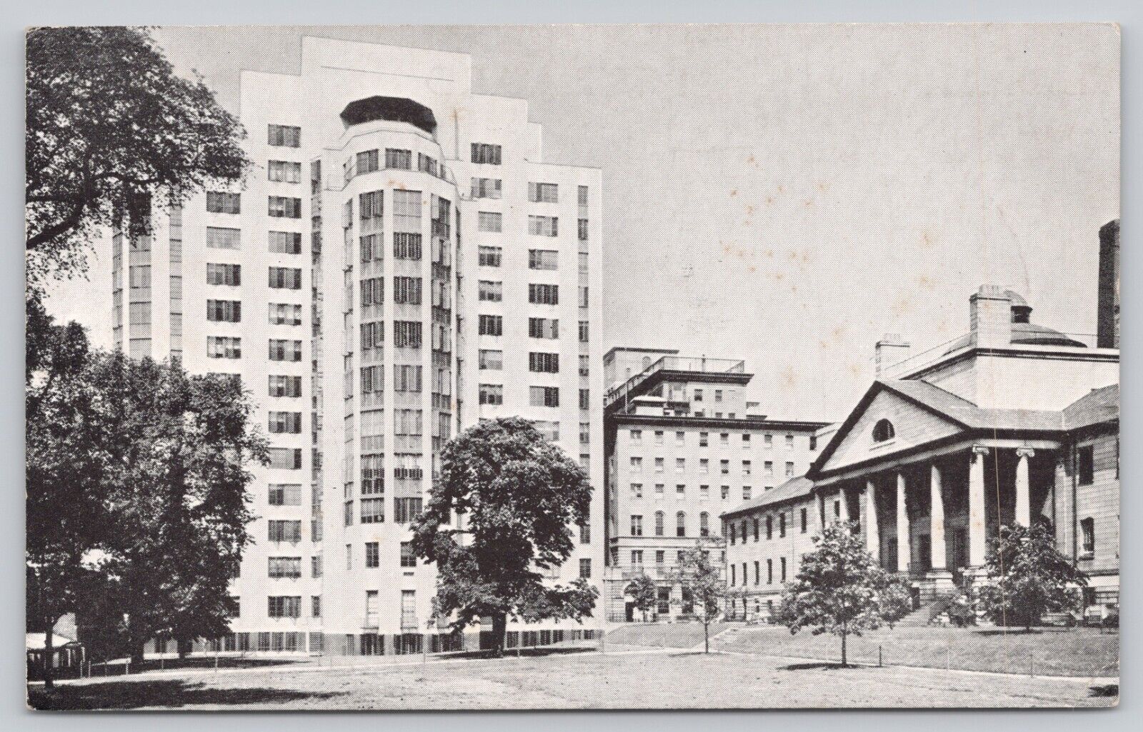 Postcard Boston MA Bulfinch Building and George Robert White Bldg Posted 1945