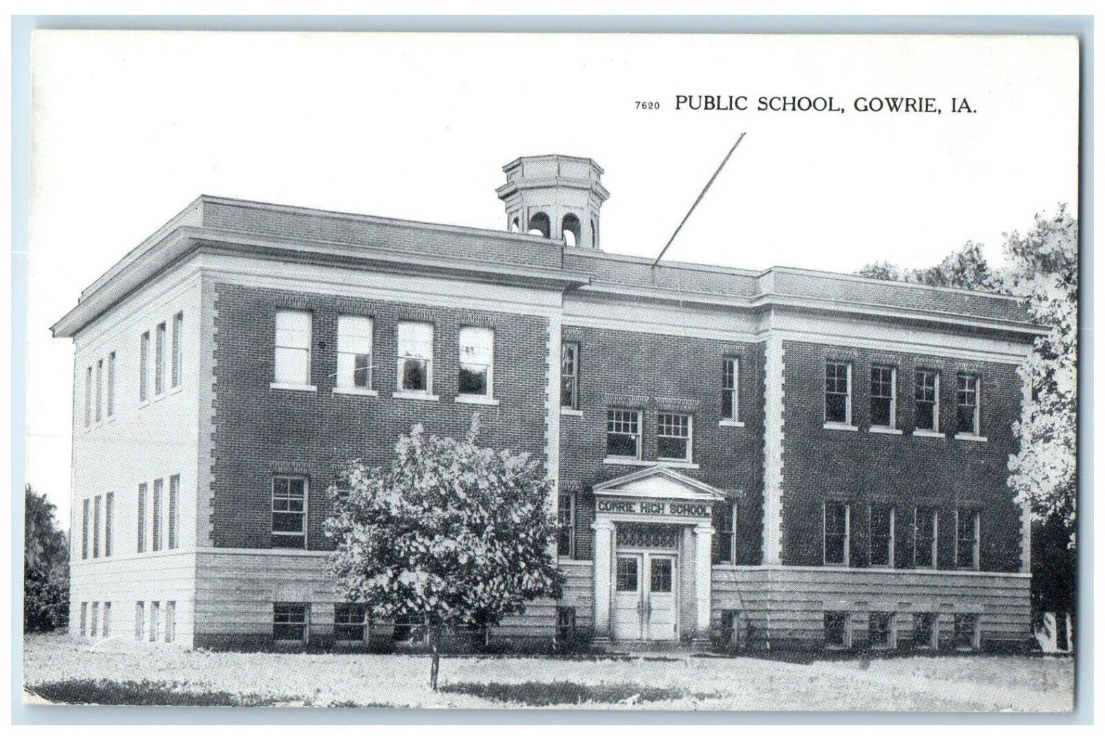c1910's Public School Building Campus Gowrie Iowa IA Posted Antique Postcard