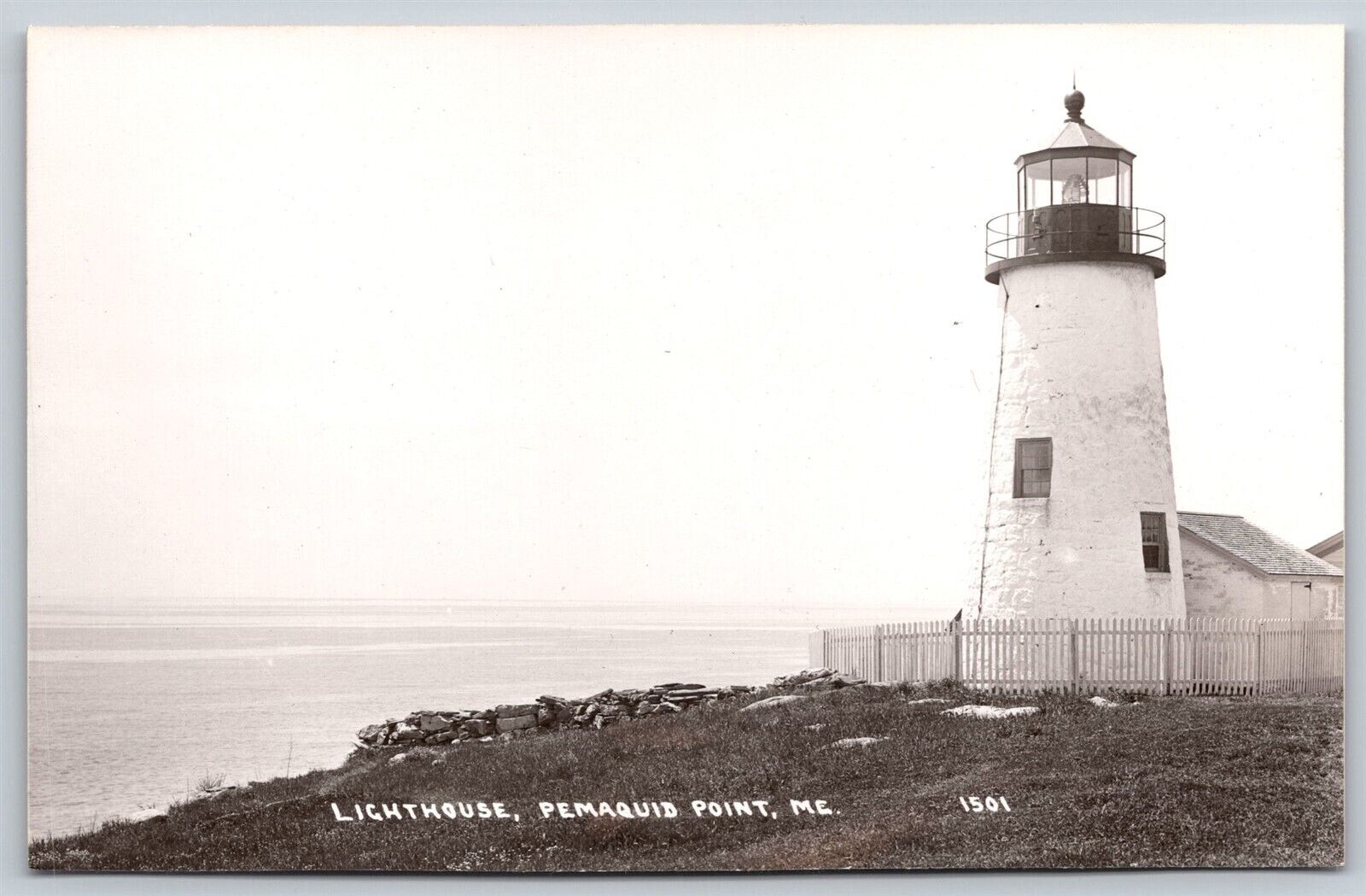 Postcard Lighthouse Pemaquid Maine 1501 RPPC E41