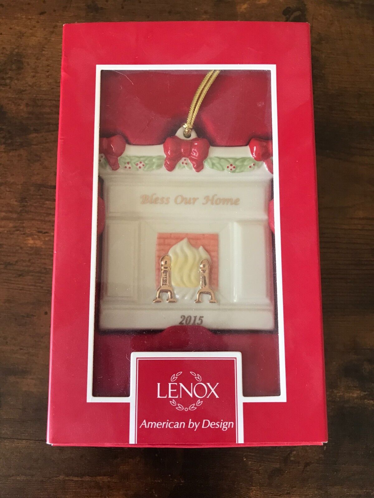 New in Box Lenox American by Design Bless our Home Ornament 2015 Retail PR $60