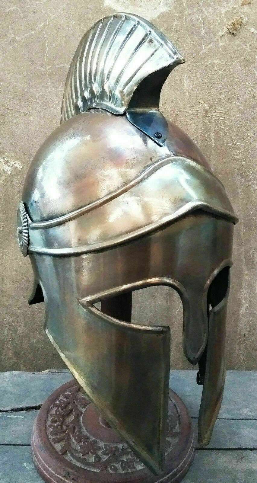 Vintage Greek Corinthian Helmet Medieval Knight Greek Armor Crest  Helmet Gifts