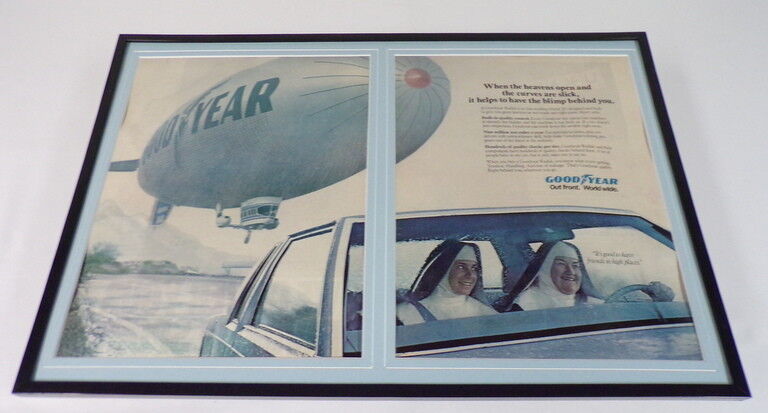 1981 Goodyear Tires / Nuns 12x18 Framed ORIGINAL Advertising Display