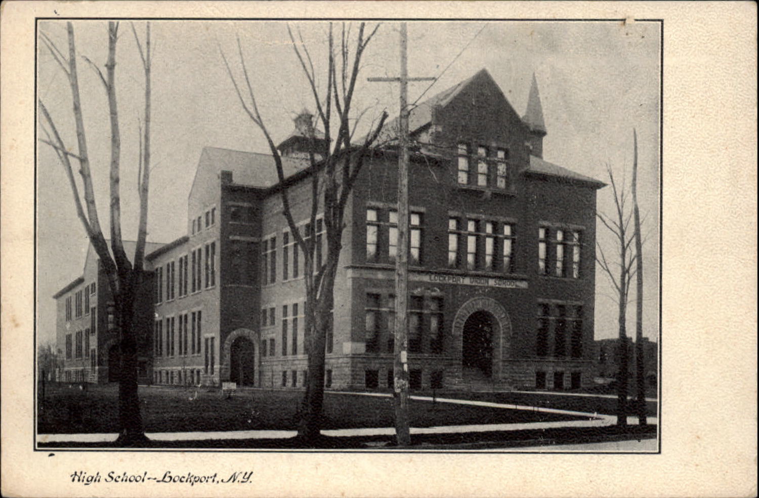 New York Lockport High School c1910 ~ postcard  sku461