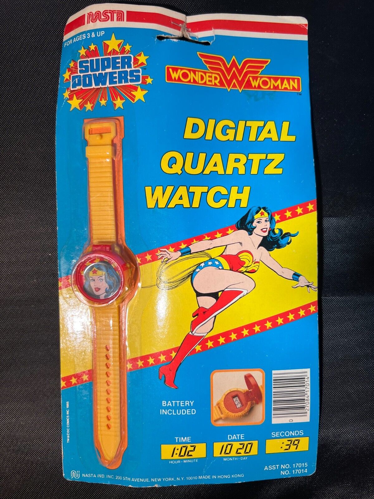 Vintage 1985 DC Comics NOS Super Powers Digital Watch Wonder Woman SEALED