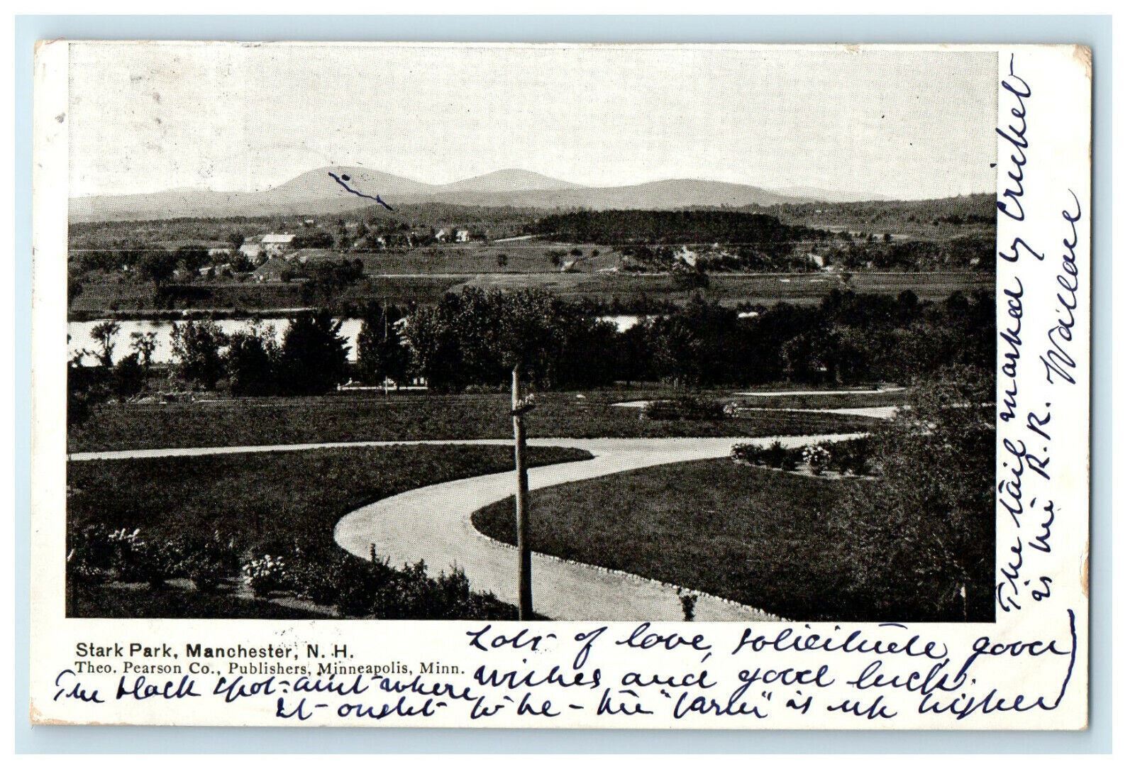 1905 Stark Park, Manchester New Hampshire NH Posted Antique Postcard