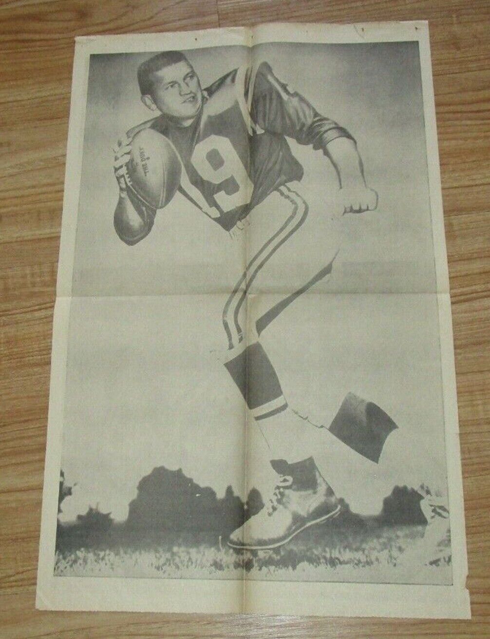 1959 1960 Baltimore Colts News American Johnny Unitas Football Poster 22 X 28