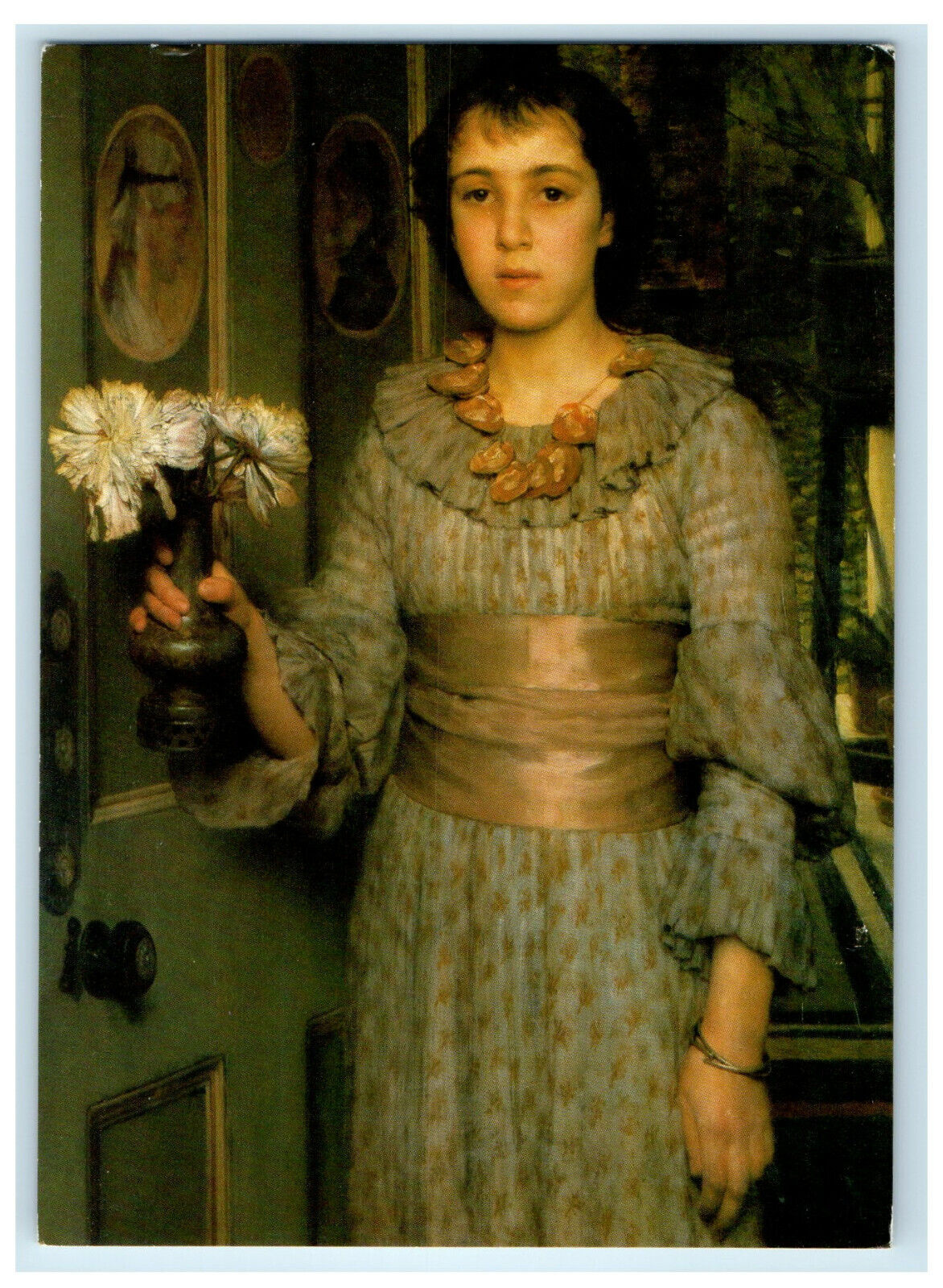 c1960s Miss Anna Alma-Tadema Holding Flower Sir Lawrence Alma-Tadema RA Postcard