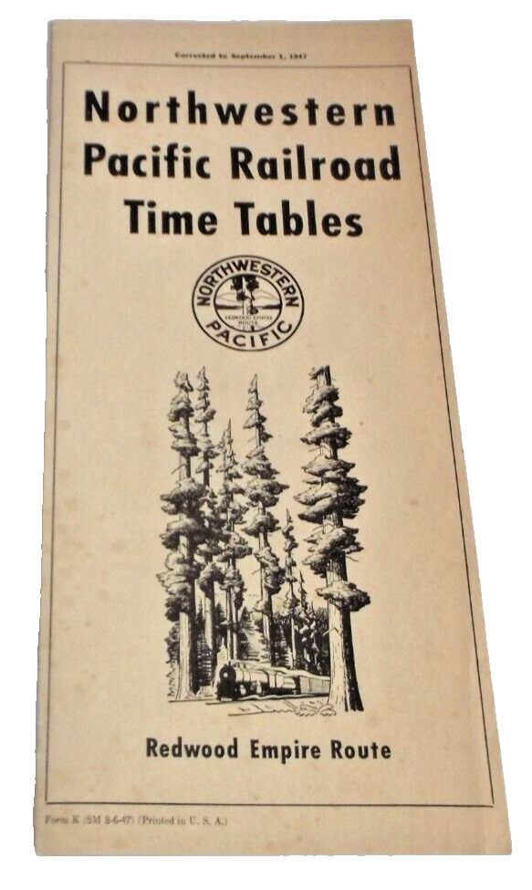 SEPTEMBER 1947 NORTHWESTERN PACIFIC PUBLIC TIMETABLE