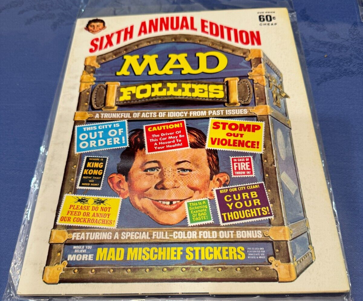 Mad Magazine 1963 Mad Follies #6 w/ Insert Bonus STICKERS VF-NM  Condition