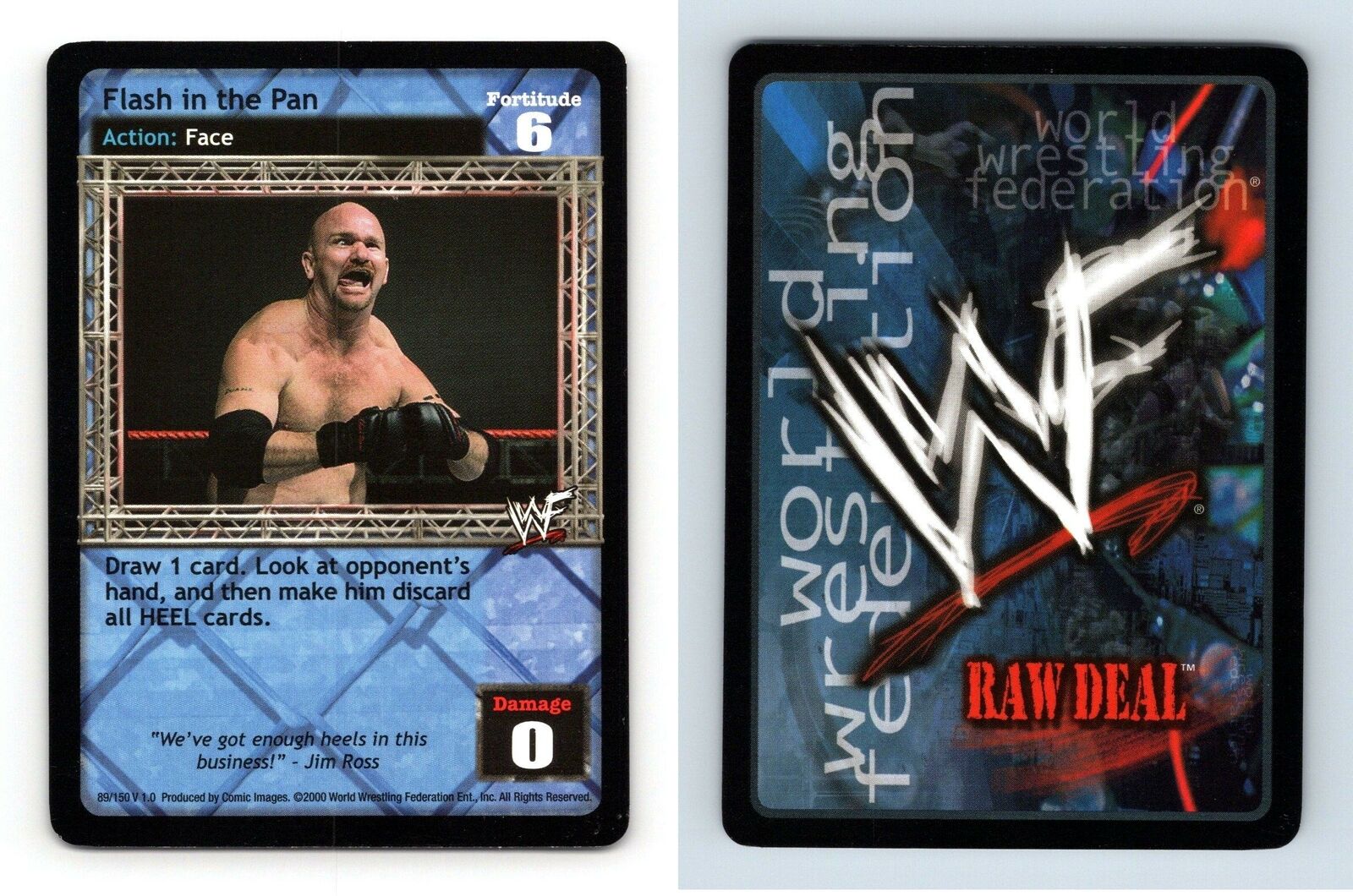 Flash In The Pan #89/150 - WWF Raw Deal 2000 Comic Images CCG Card