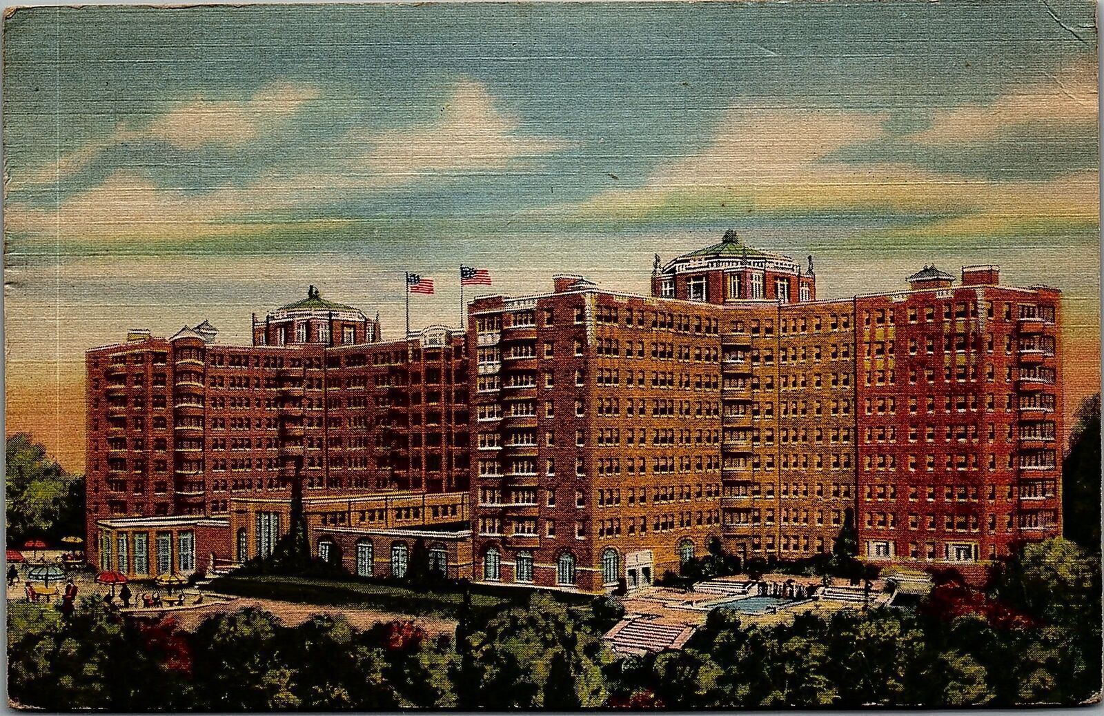 1930s WASHINGTON D.C. THE SHOREHAM HOTEL CONNECTICUT AVE LINEN POSTCARD 38-238