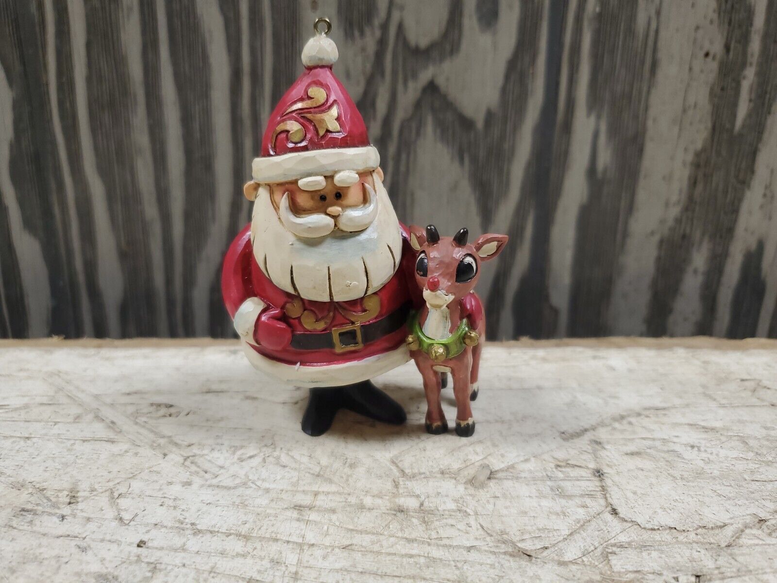 Jim Shore Rudolph The Red-Nosed Reindeer and Santa Hugging Figurine 4\