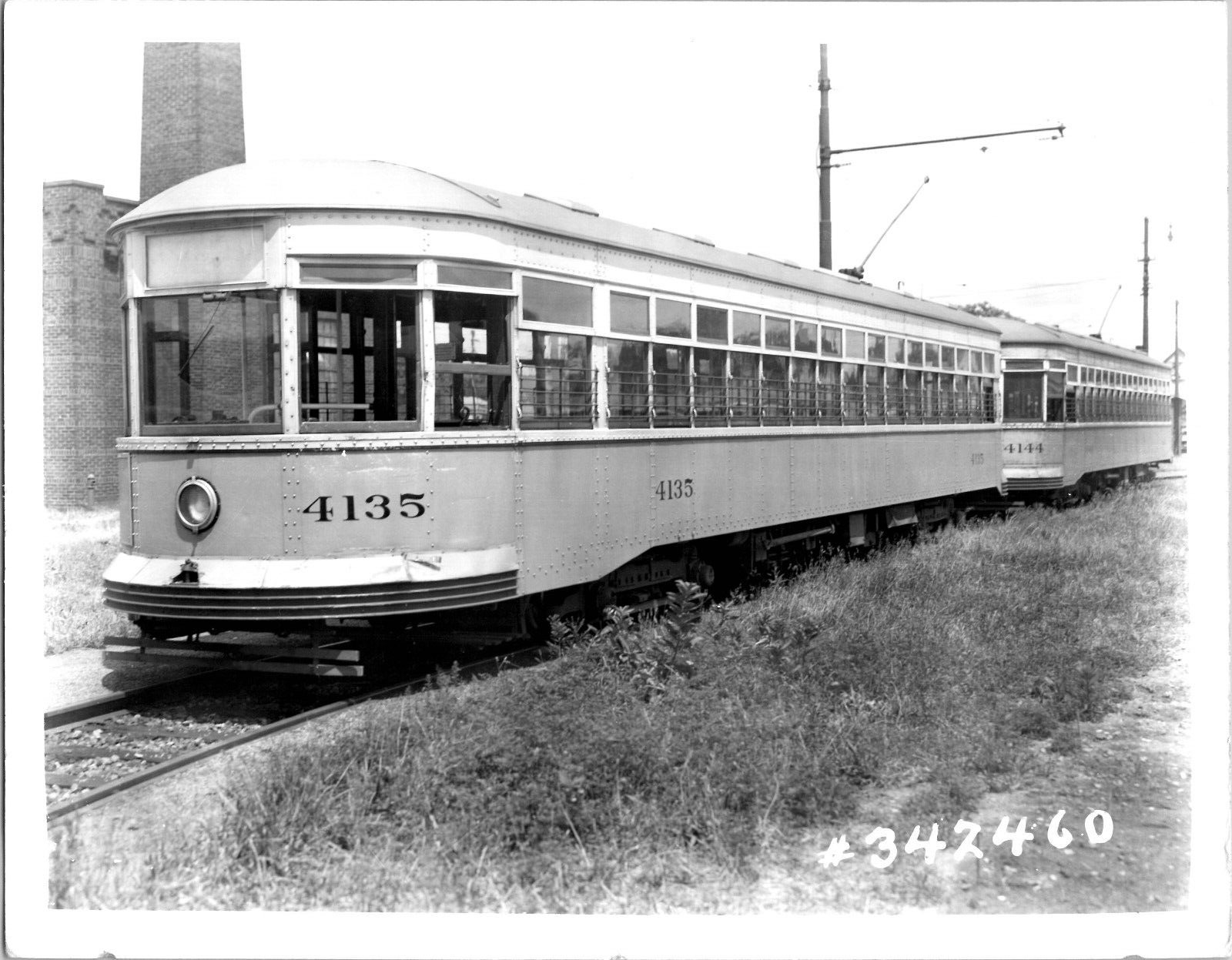 CTS Cleveland Railway 4135 Kuhlman Car Co Streetcar Trains 1940s Vintage Photo