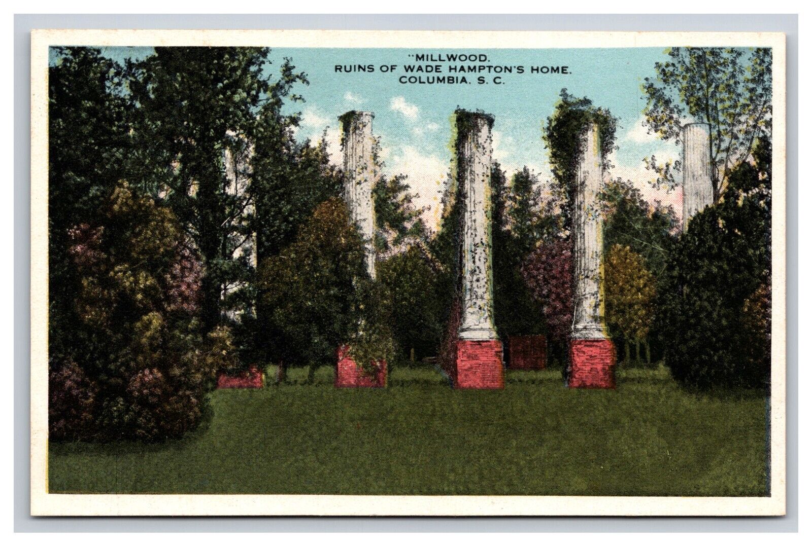 Millwood, Ruins Of Wade Hampton\'s Home, Columbia South Carolina SC Postcard