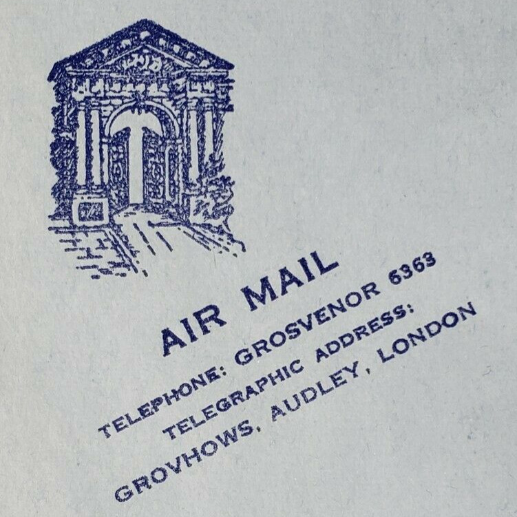 Grosvenor House Letterhead Stationary Envelope Paper 1960 Blank London Vtg K431