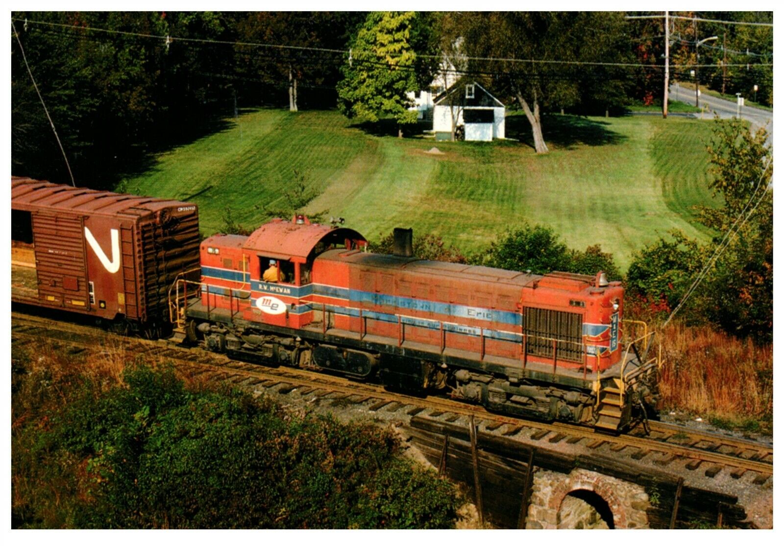 Railroad Train Morristown & Erie #15 in Vintage M&E Paint in Hanover NJ 1978