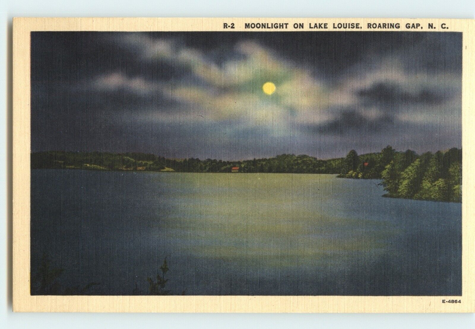Postcard: Moonlight on Lake Louise - Roaring Gap, North Carolina