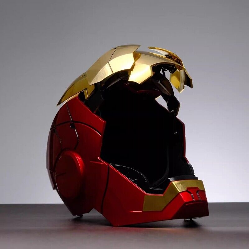 Iron Men MK5 Gold Helmet 1/1 Voice-controlled Autoking Wearable Mask Props Gifts