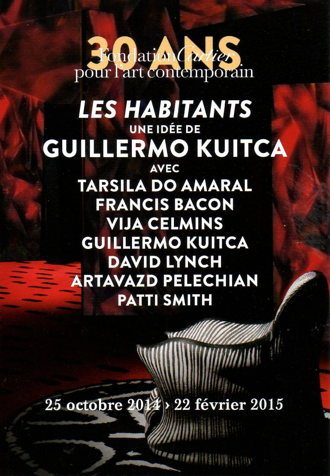 advertising card LES INHABITANTS - GUILLERMO KUITCA, 30 years old Fondation Cartier 