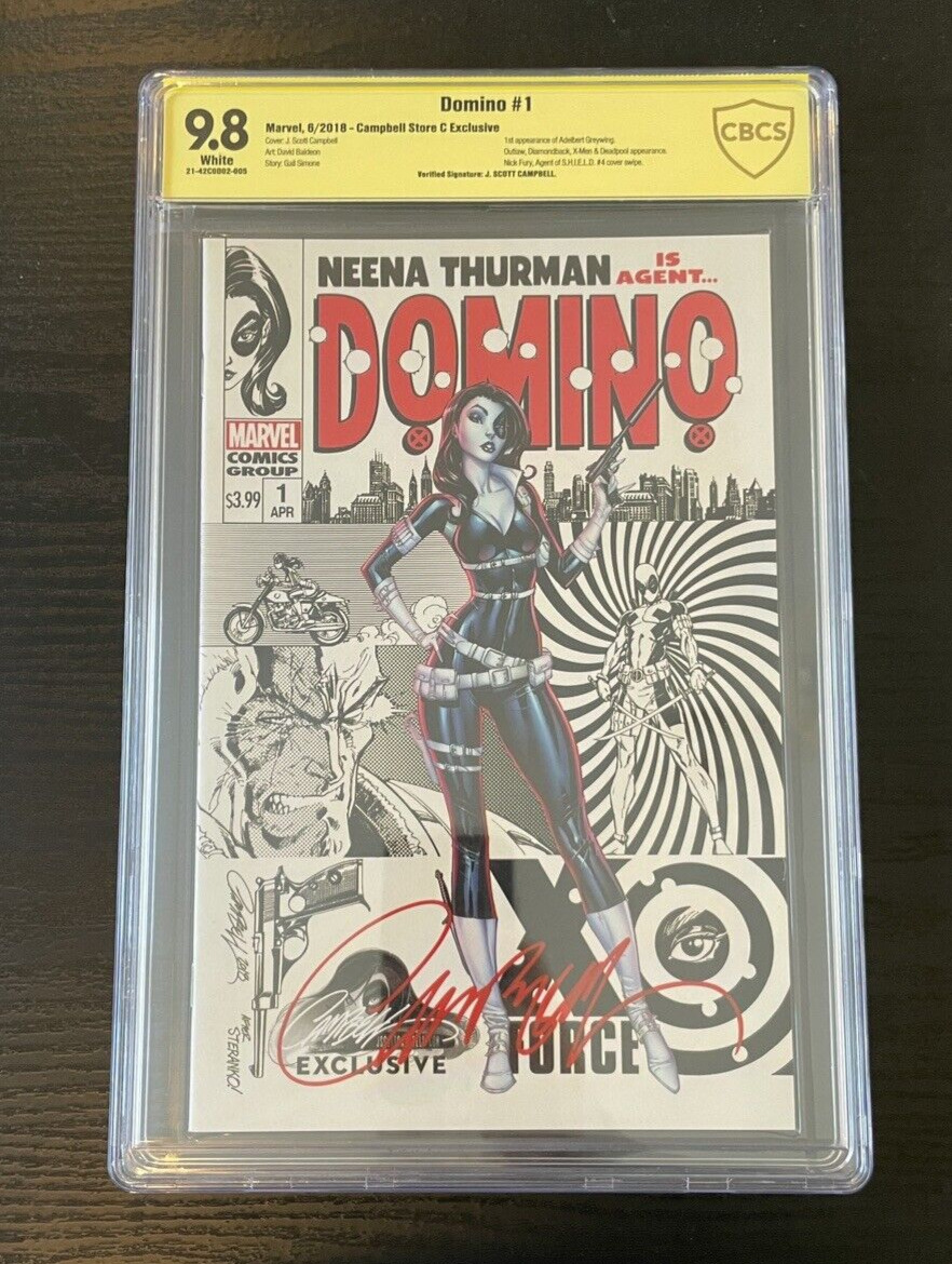 Domino #1 - Campbell Store C Exclusive - CBCS 9.8 Signed by J Scott Campbell