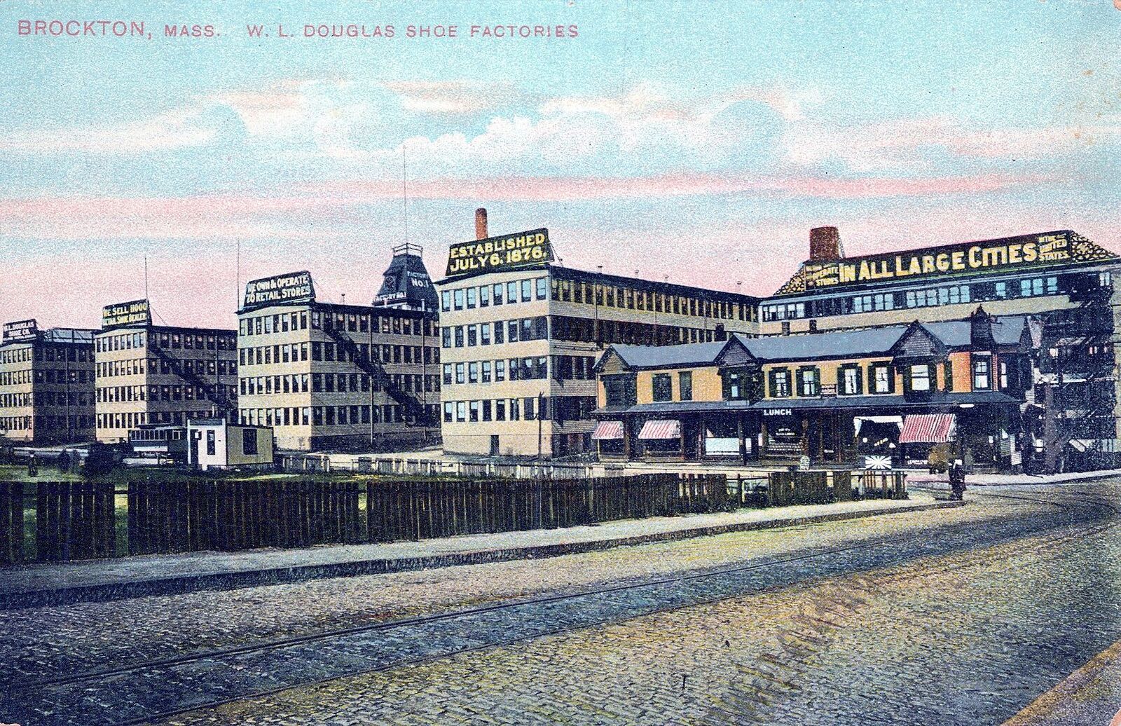BROCKTON MA - W. L. Douglas Shoe Factories Postcard
