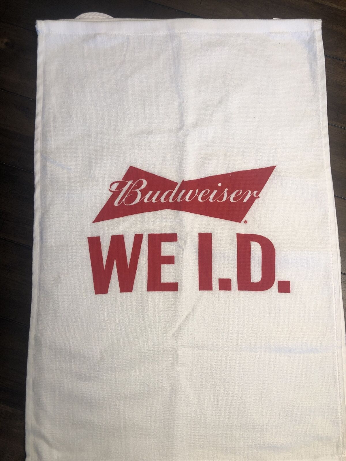 Budweiser We ID Towel  25”x17” - Perfect For Man Cave / Bar