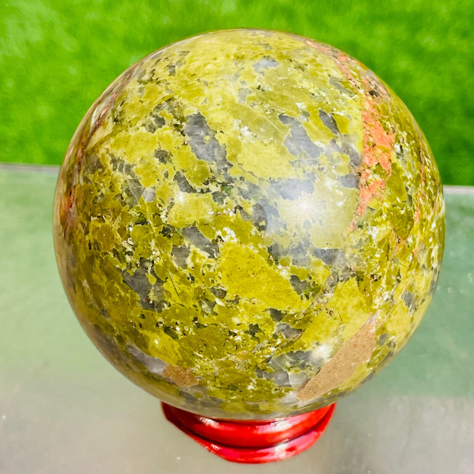 500g Natural Colorful Unakite Crystal Sphere Ball Specimen Healing