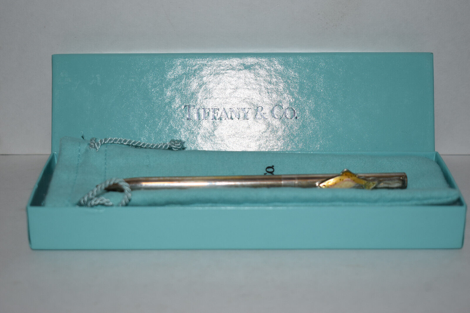 Vintage 1950s 1960s Tiffany & Co Fish Clip  Sterling Silver Ballpoint PEN in BOX