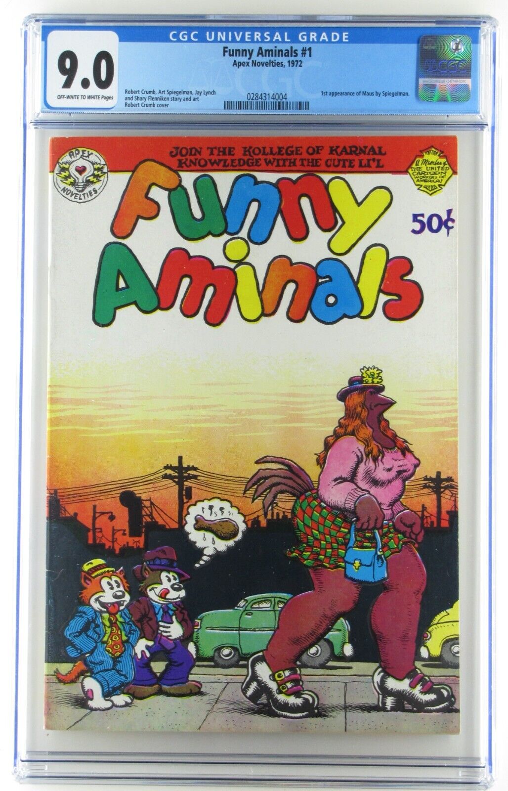 Funny Aminals #1 1972 ⭐Maus First App CGC 9.0 OW/W Pages Robert Crumb Spiegelman